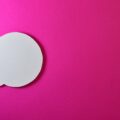 pink background with speech bubble
